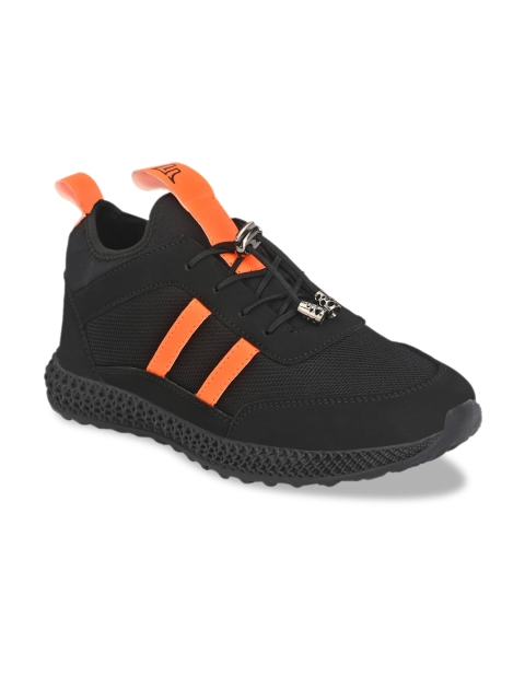 

Fentacia Men Black & Orange Striped Sneakers