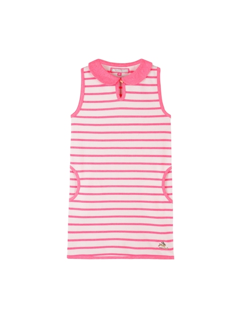 

Cherry Crumble Girls Pink & White Striped Sheath Dress