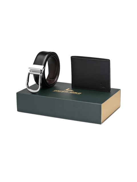 

Pacific Gold Men Black Genuine Leather Accessory Gift Set