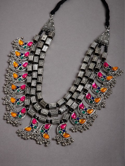 

GloBox By ZeroKaata Multicolored Oxidised Statement Necklace, Multi