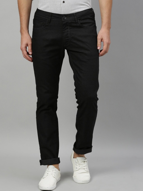 

RARE RABBIT Men Black Slim Fit Mid-Rise Clean Look Jeans