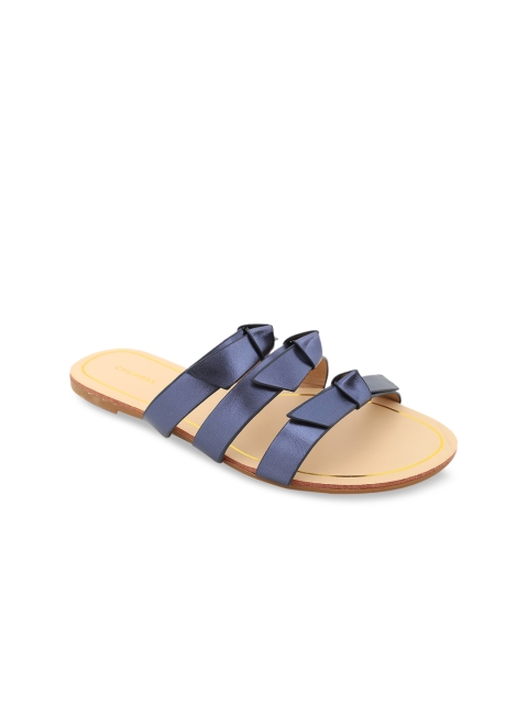 

Chumbak Women Navy Blue Bow Open Toe Flats