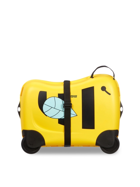 

AMERICAN TOURISTER Kids Yellow & Black Bee Printed Hard-Sided Cabin Trolley Suitcase