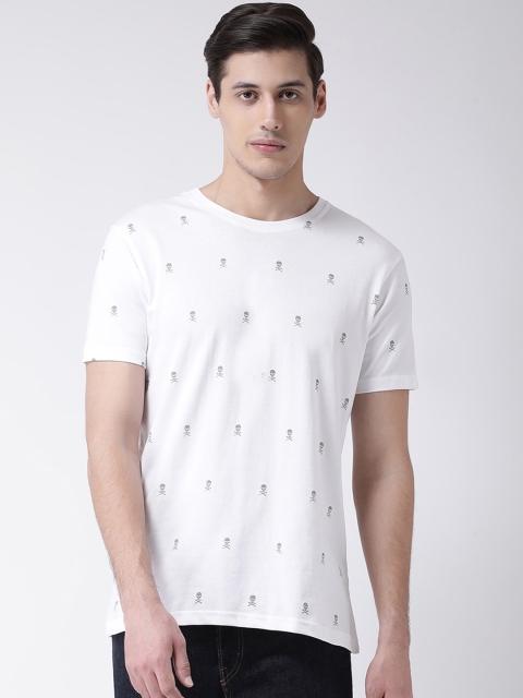 

Club York Men White Printed Round Neck T-shirt