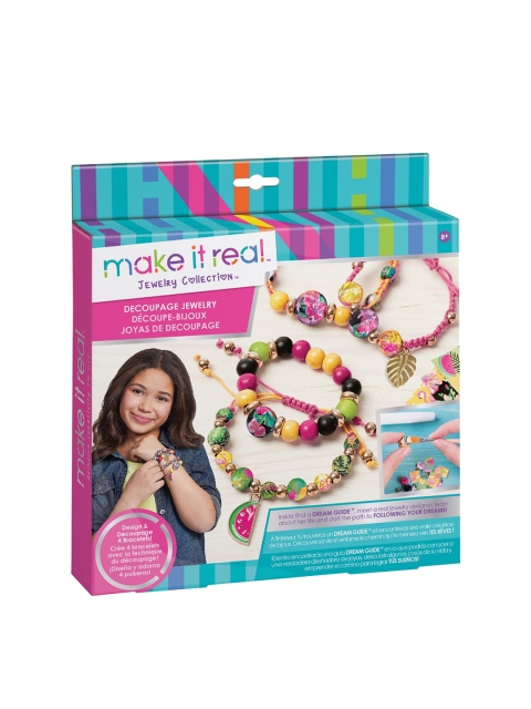 

make it real Kids Multi-Coloured Decoupage DIY Jewellery