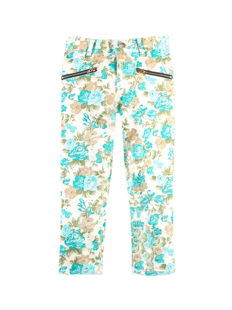 

Cherry Crumble Girls Green & White Regular Fit Mid-Rise Clean Look Jeans