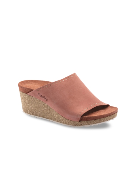 

Birkenstock Women Old Rose Pink Solid Narrow Width Namica Heeled Mules