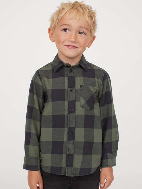 

H&M Boys Green & Black Flannel Shirt