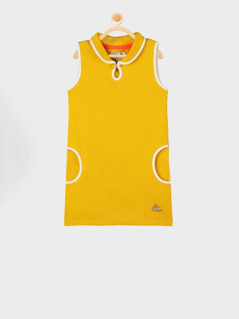 

Cherry Crumble Girls Mustard Yellow Solid Sheath Dress
