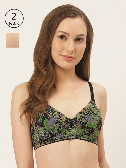 

Inner Sense Multicoloured Pack of 2 Printed Sustainable T-shirt Bra ISBC068-Skin_Jungle Print, Multi