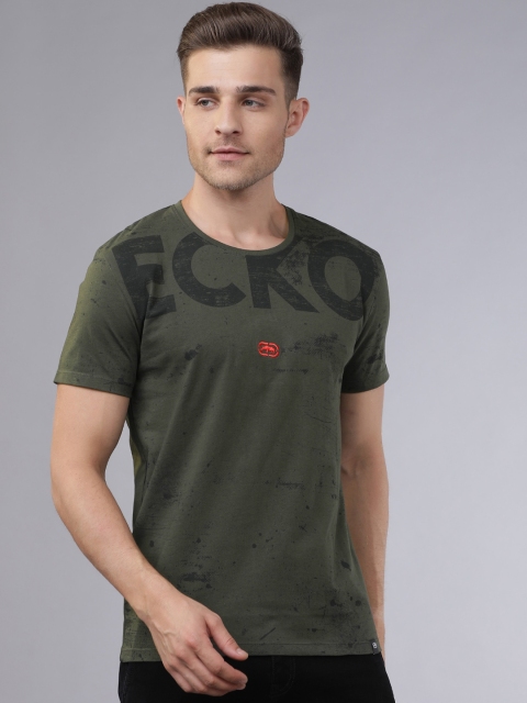 

Ecko Unltd Men Olive Green Printed Round Neck T-shirt