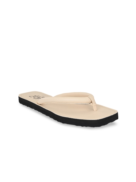 

Zebba Women Cream Solid Thong Flip-Flops