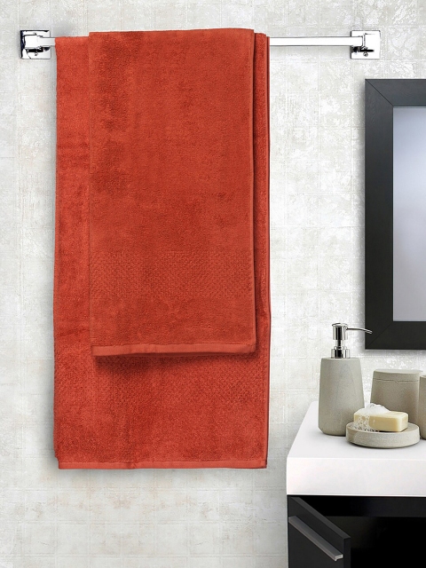 

SPACES Rust Red Solid 450 GSM Swift Dry Bath Towel & Ladies Towel