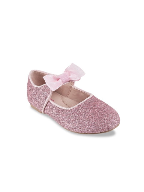 

Kittens Girls Pink Glitter Ballerinas with Bow Detail