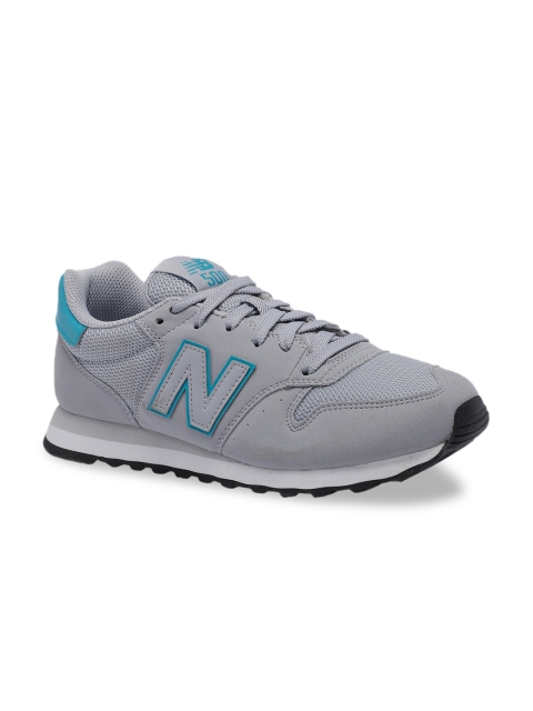 

New Balance Women Grey & Turquoise Blue Colorblocked Sneakers 500V1