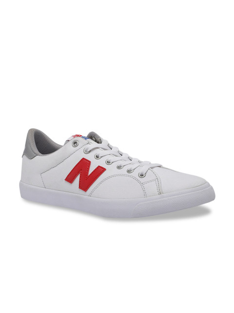 

New Balance Men White & Red Colorblocked Sneakers AM210V1