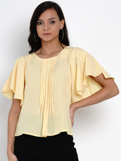

Latin Quarters Women Yellow Solid Top