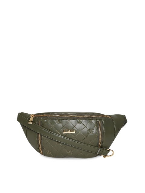 

KLEIO Women Green Textured Waist Belt Pouch