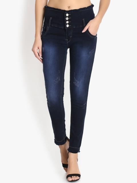

Perfect Outlet Women Blue Skinny Fit High-Rise Low Distress Jeans