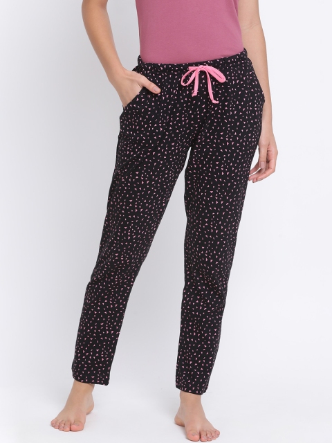 

Kanvin Women Black & Pink Colorblocked Lounge Pants