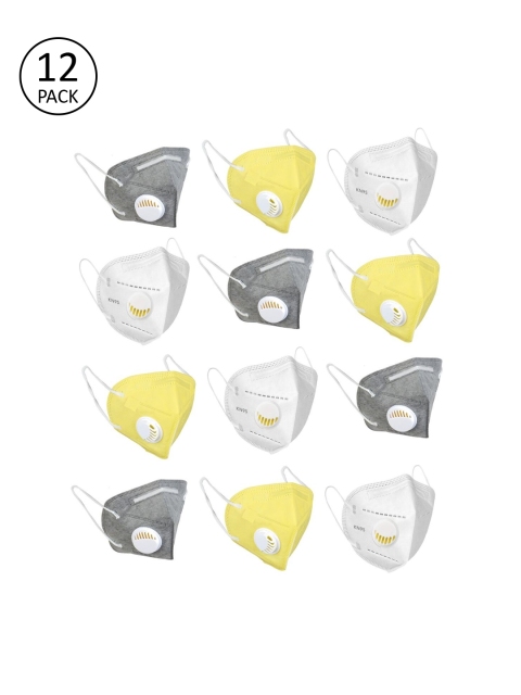 

OOMPH Adults Pack of 12 Anti-Pollution 5-Layer Reusable Valved KN95 Masks, White