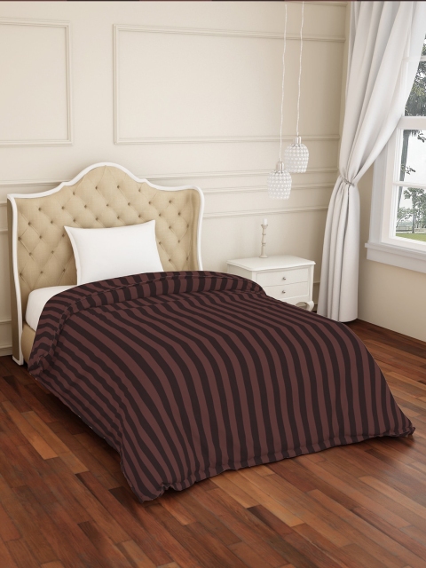 

SPACES Brown Striped Skyrise 210 TC Cotton Single Duvet Cover