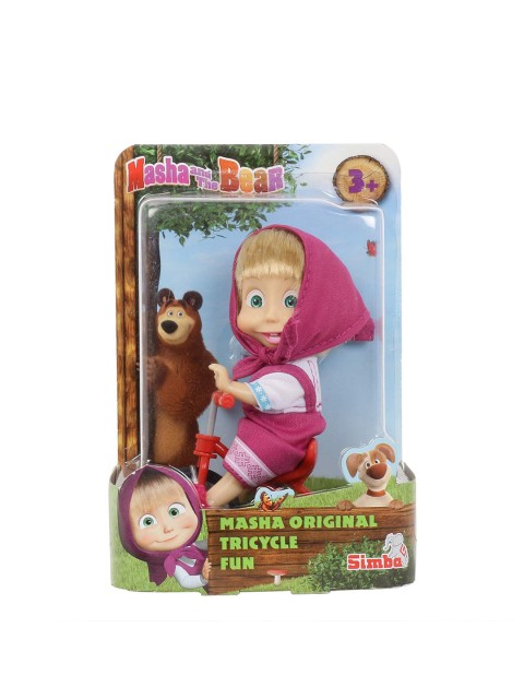 

Masha and The Bear Unisex Kids Multicoloured Simba Masha Original Tricycle Fun Sofy Toy, Multi