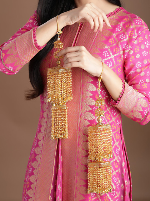 

Rubans Set of 2 Gold-Plated Handcrafted Bridal Kaleeras