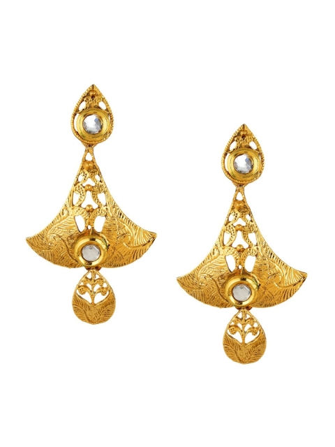 

OOMPH Gold & White Classic Filigree Drop Earrings