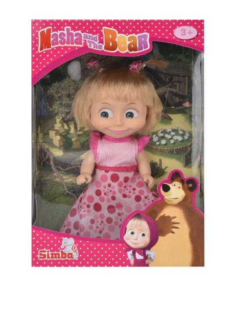 

Masha and The Bear Unisex Kids Beige & Pink Masha Style Dress Soft Toy
