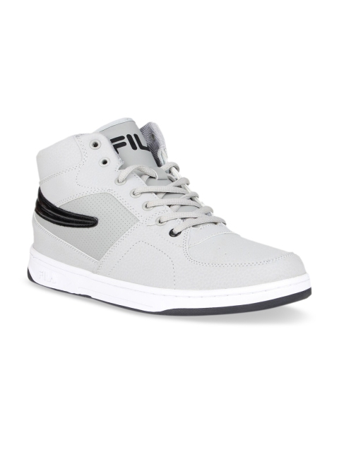 

FILA Men Grey Solid PU Mid-Top ERSAW Sneakers