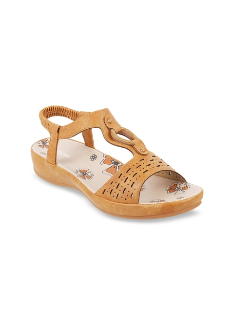 

Mochi Women Tan Solid Sandals