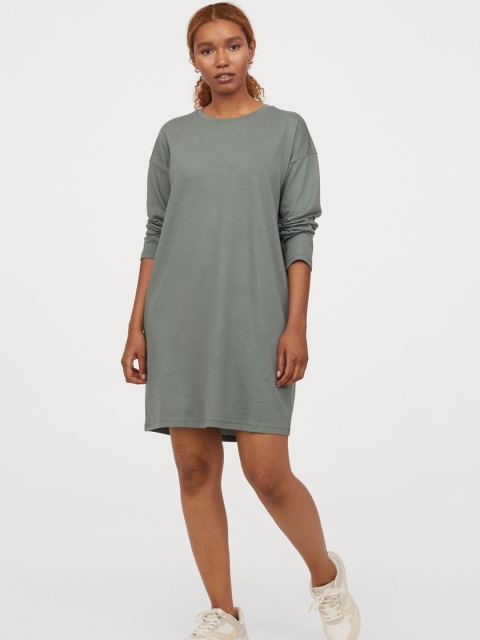 

H&M Women Green Solid Modal-Blend Dress