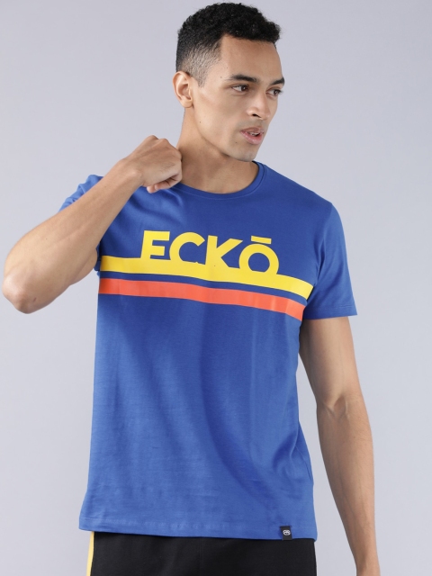 

Ecko Unltd Men Blue Printed Round Neck T-shirt