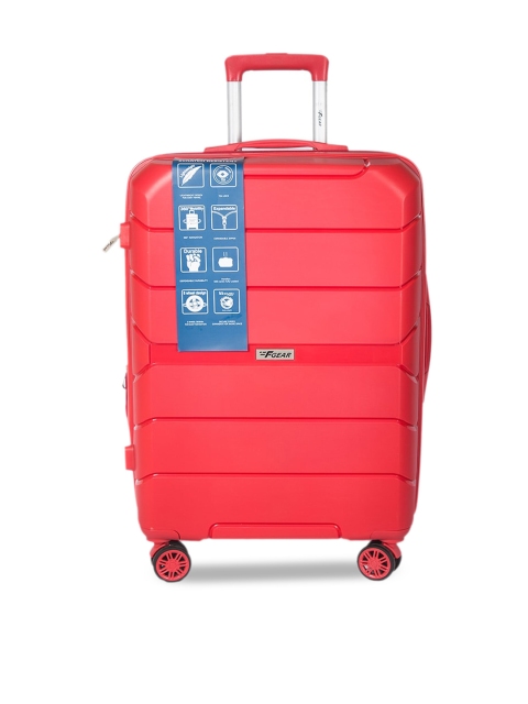 

F Gear Unisex Red Textured Hard-Sided Montage Medium Trolley Suitcase