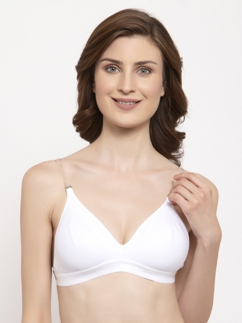 

Quttos White Solid Non-Wired Non Padded T-shirt Bra QT-BR-4016-WHT-30B