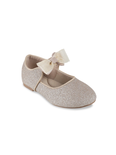 

Kittens Girls Gold Glitter Ballerinas With Bow