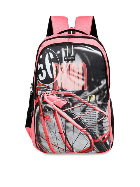 

Priority Unisex Black & Blue Graphic Backpack