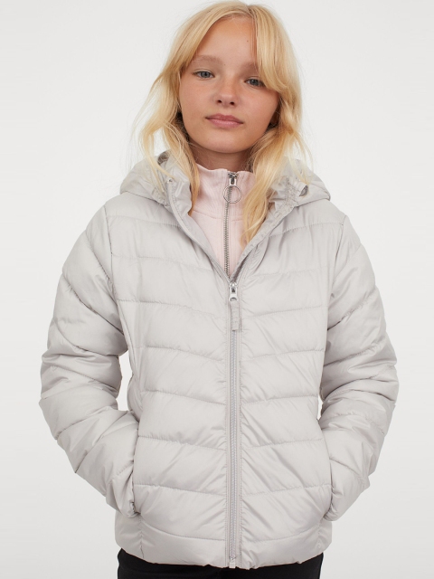 

H&M Girls Grey Solid Lightweight Puffer Jacket