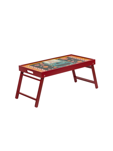 

Chumbak Unisex Red And Yellow Printed Foldable Breakfast Or Laptop Table