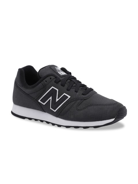 

New Balance Women Black Leather Sneakers