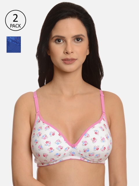 

mod & shy Pack Of 2 Non-Wired Non Padded Minimizer Bras, Blue