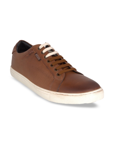 

Buckaroo Men Brown Perforated Leather Sneakers