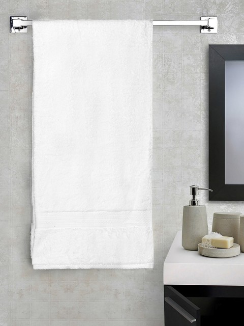

SPACES Unisex White Solid 650 GSM Bath Towel