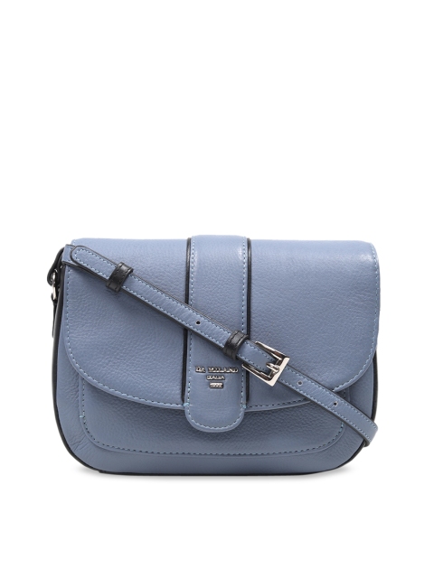 

Da Milano Blue Solid Leather Sling Bag