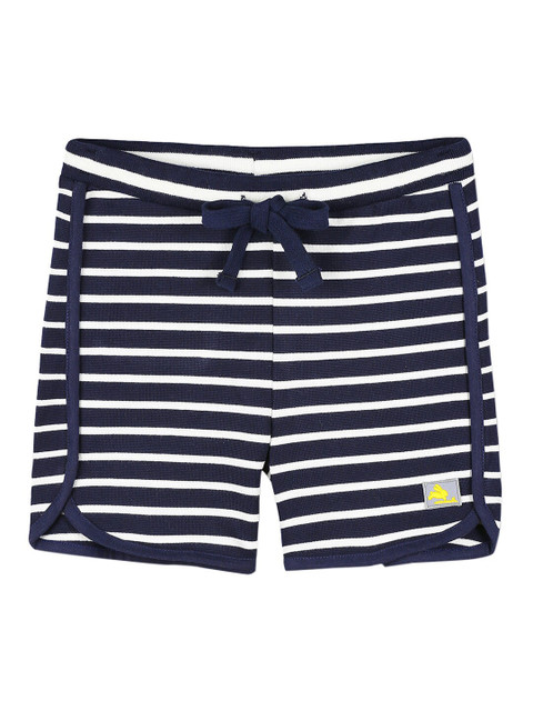 

Cherry Crumble Kids Navy Blue & White Striped Regular Shorts