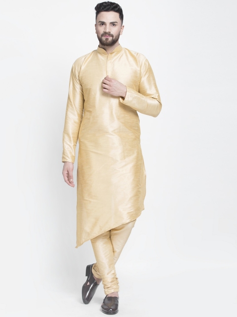 

Benstoke Men Gold-Toned Solid Kurta with Churidar