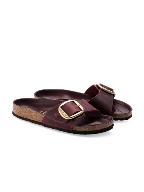 

Birkenstock Women Burgundy Leather Sandals