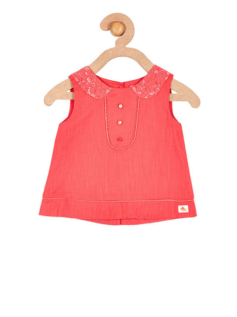 

Cherry Crumble Girls Red Solid A-Line Top
