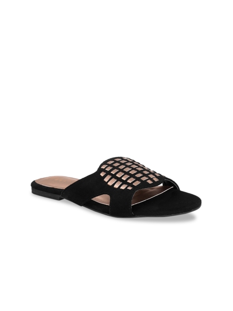 

Siendo Desi Women Black Embellished Open Toe Flats